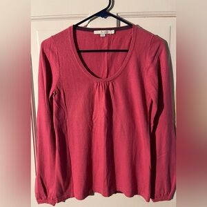 Boden Raspberry Pink Scoop Neck Sweater W/Balloon Sleeves Women’s Size 6
